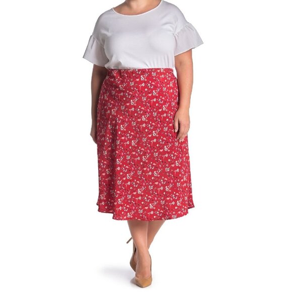 Sanctuary Satin Patterned Bias Midi Skirt - Picture 1 of 7
